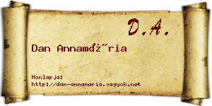 Dan Annamária névjegykártya